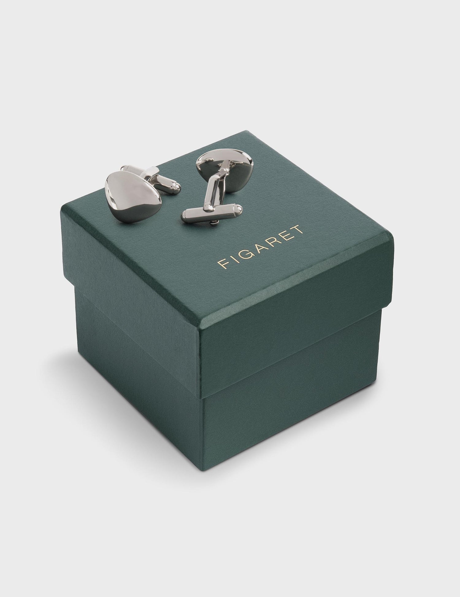 Boutons de manchette argentés