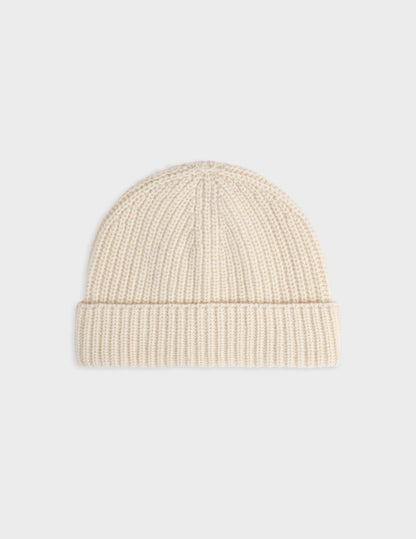 Bonnet en laine et cachemire beige