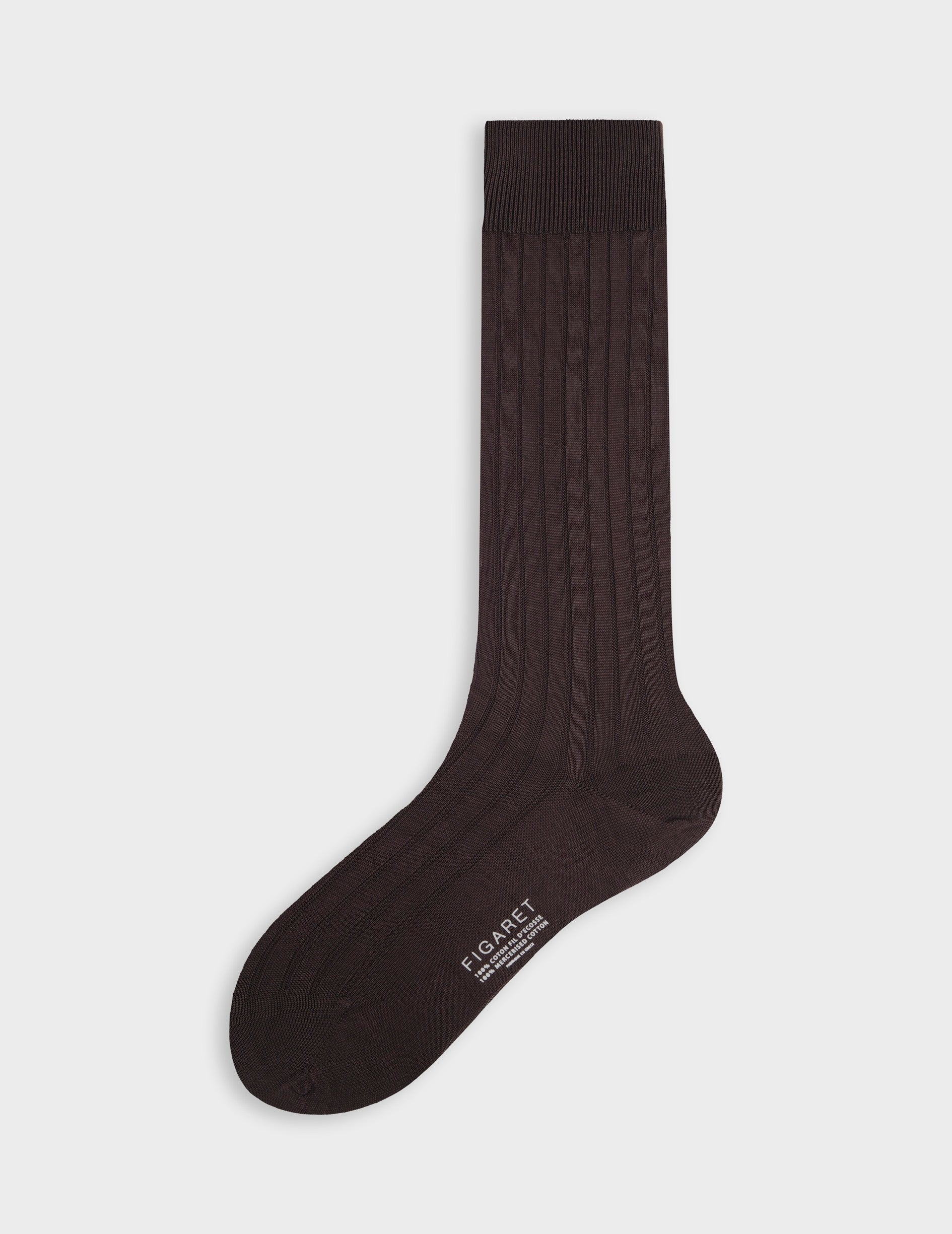 Chaussettes en double fil d'Ecosse marron