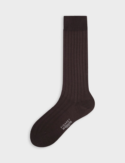 Chaussettes en double fil d'Ecosse marron