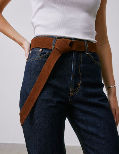 Ceinture en suède marron