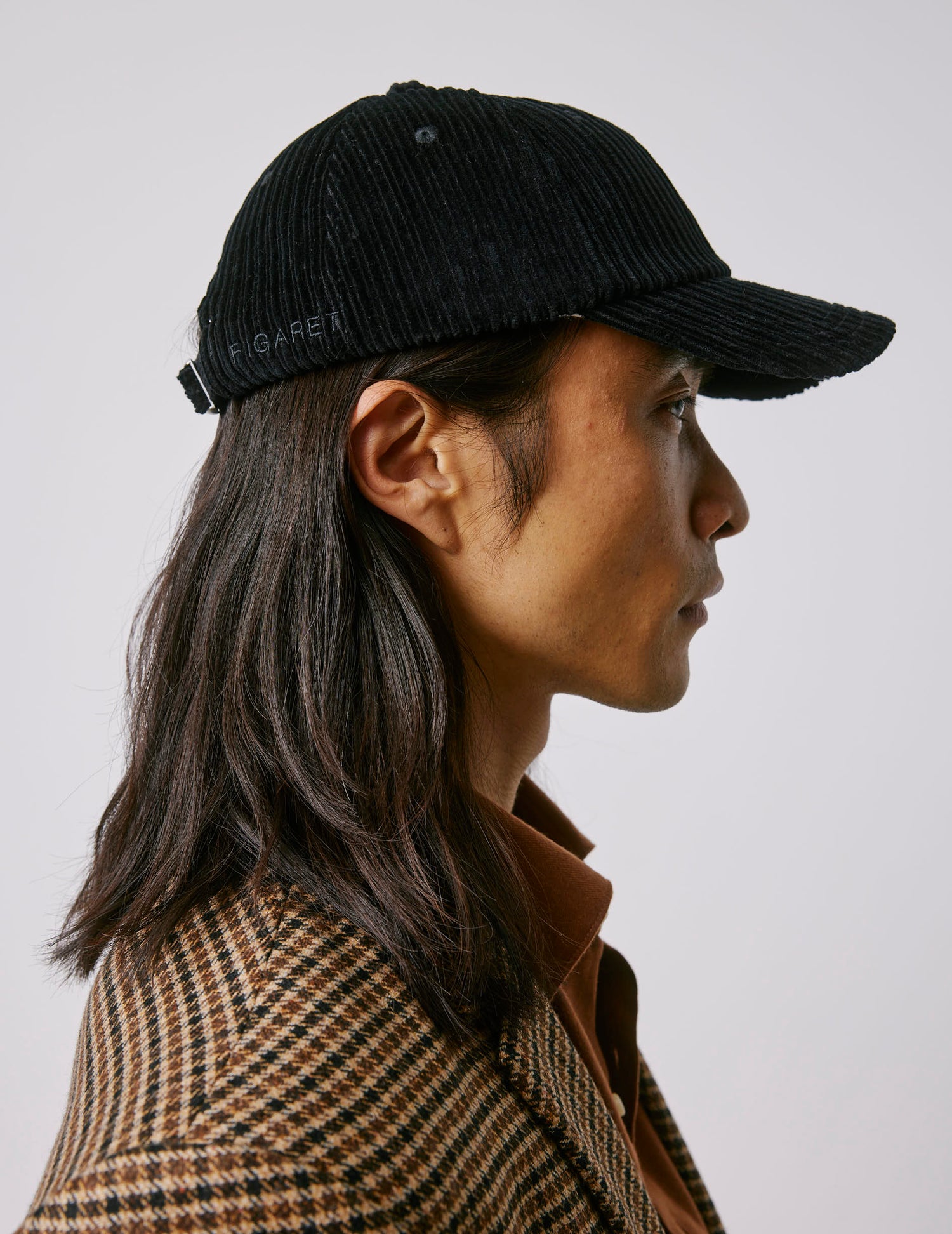 Casquette en velours noir