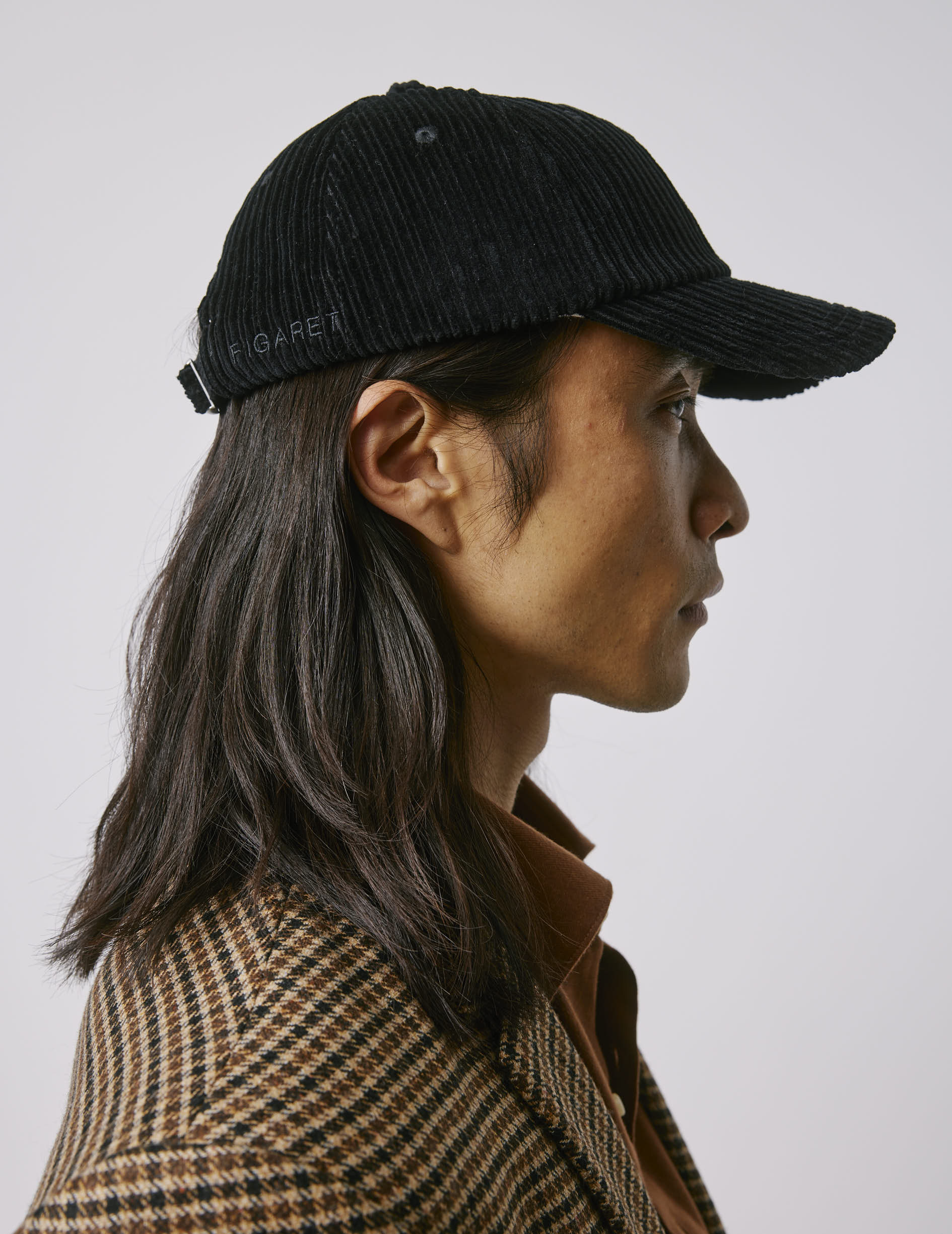 Casquette en velours noir