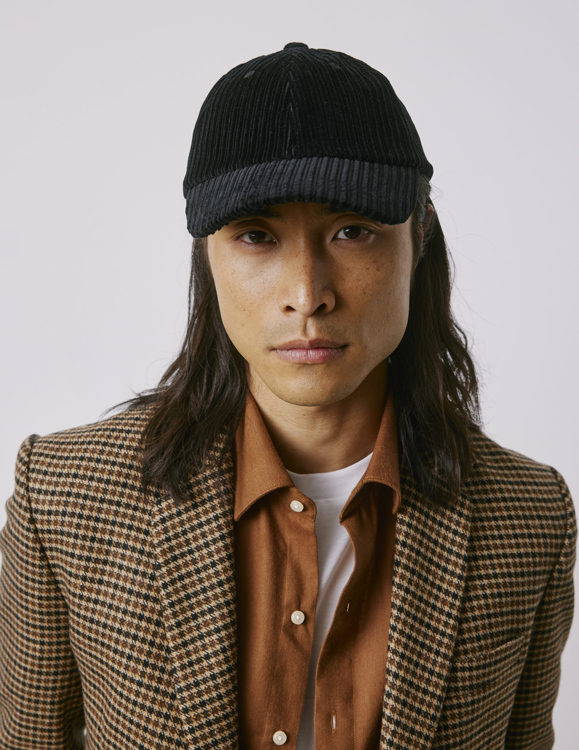 Casquette en velours noir