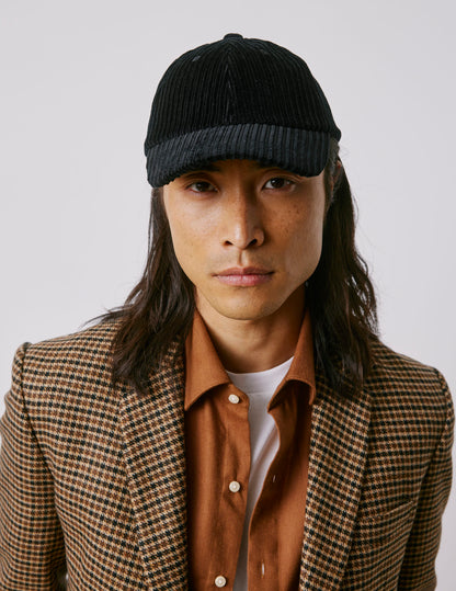 Casquette en velours noir