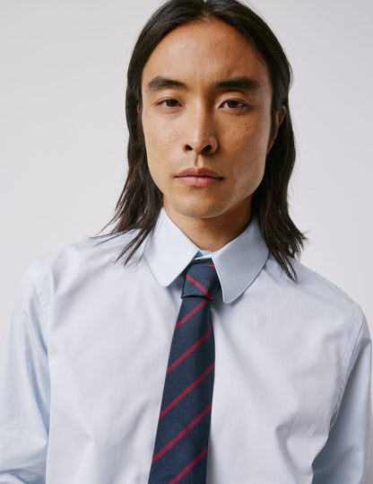 Cravate en jacquard rayé marine