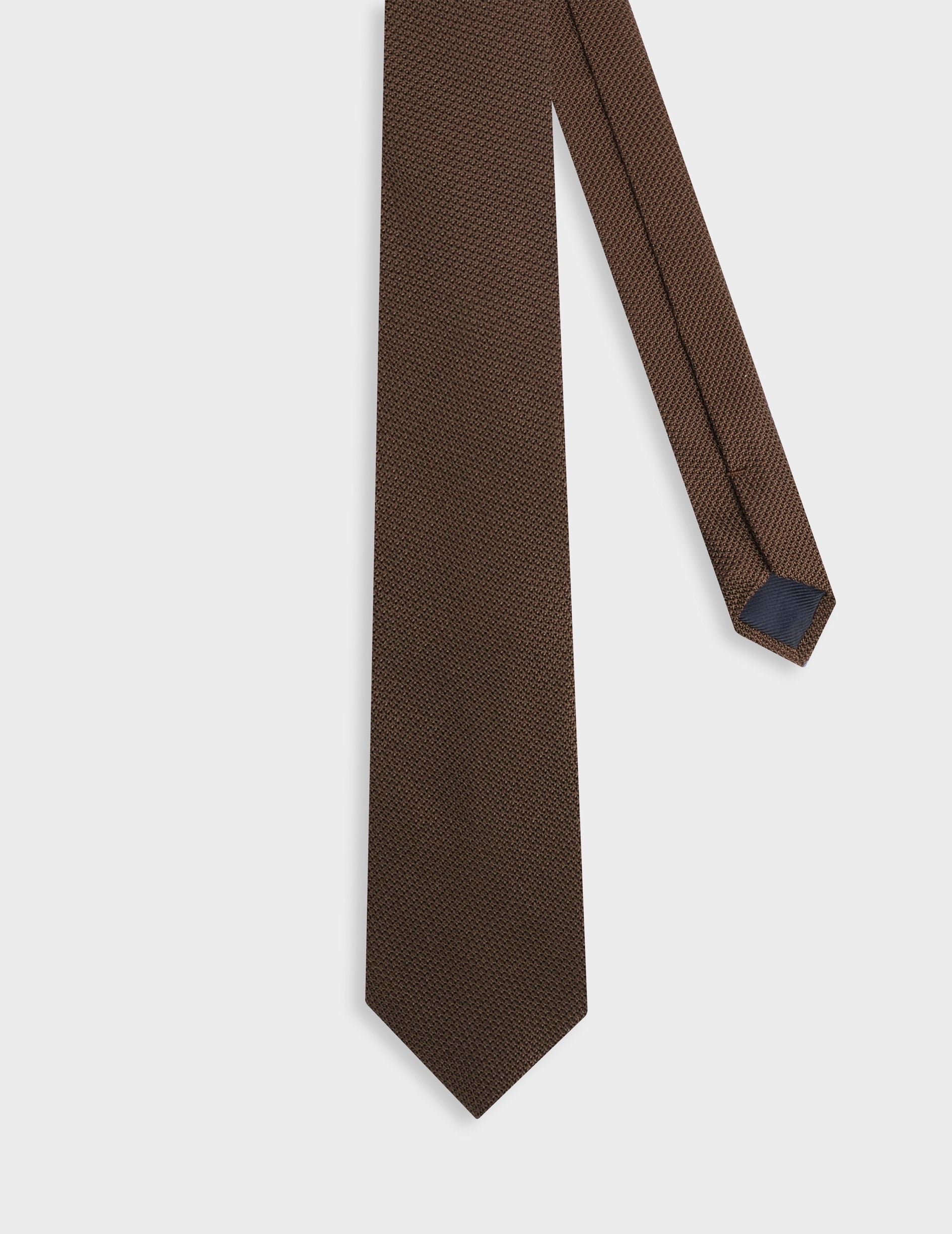 Brown silk grenadine tie