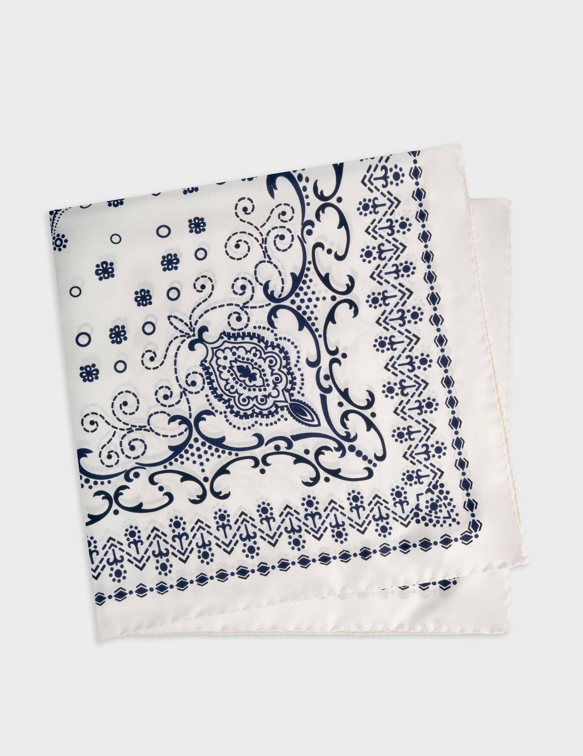 Bandana en twill de soie blanc