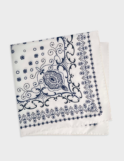 Bandana en twill de soie blanc