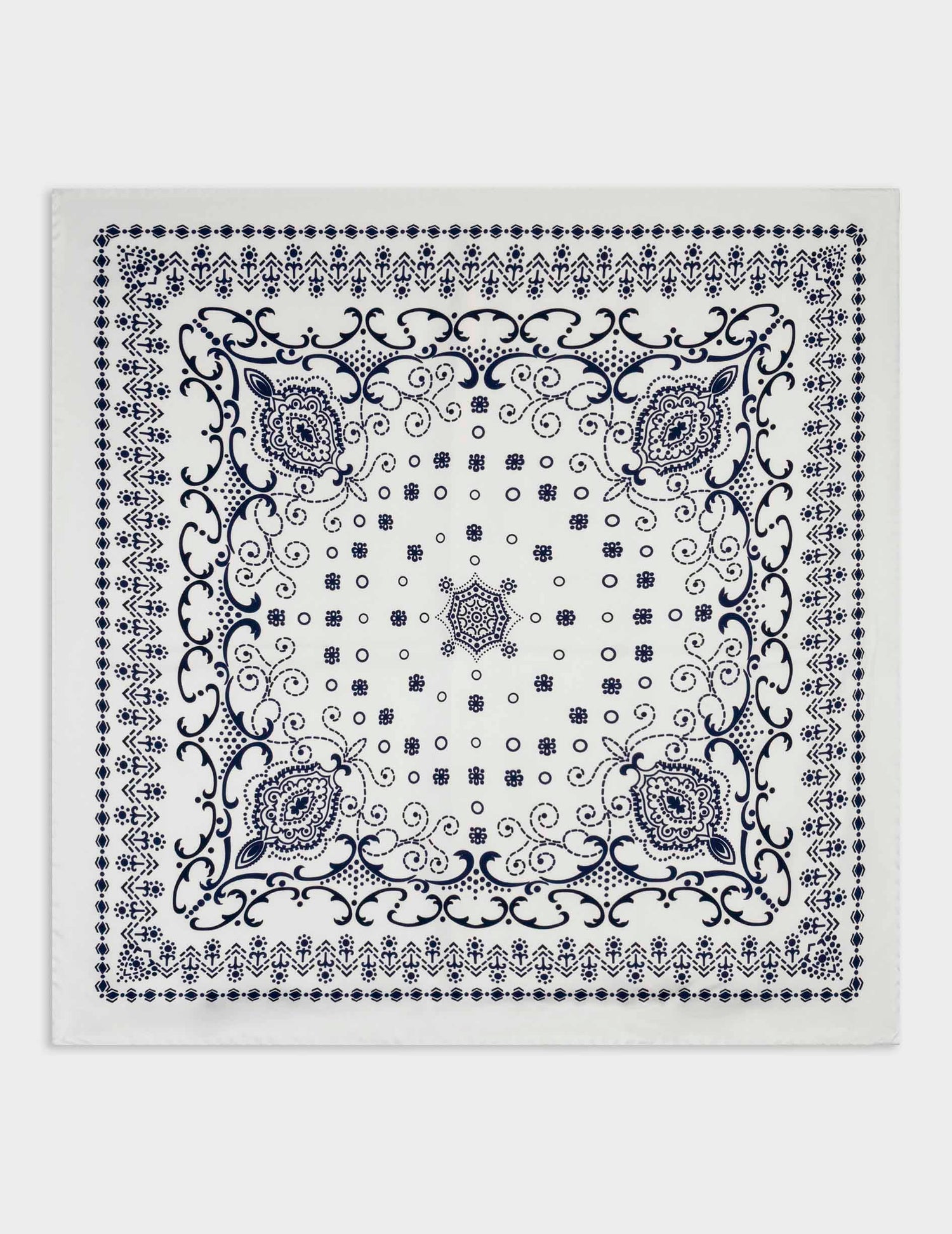 Bandana en twill de soie blanc