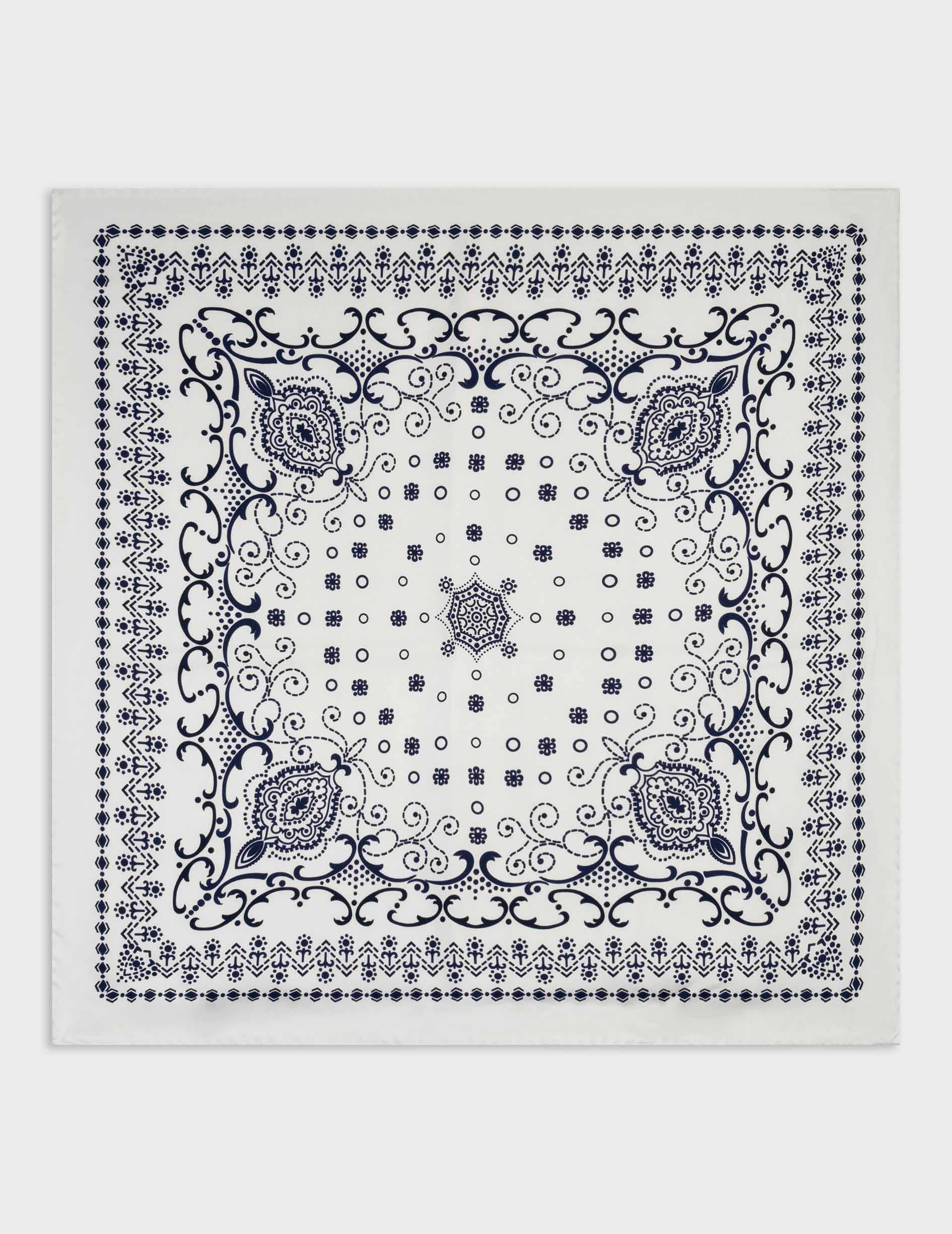 Bandana en twill de soie blanc