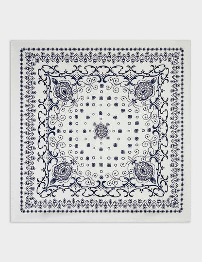 Bandana en twill de soie blanc