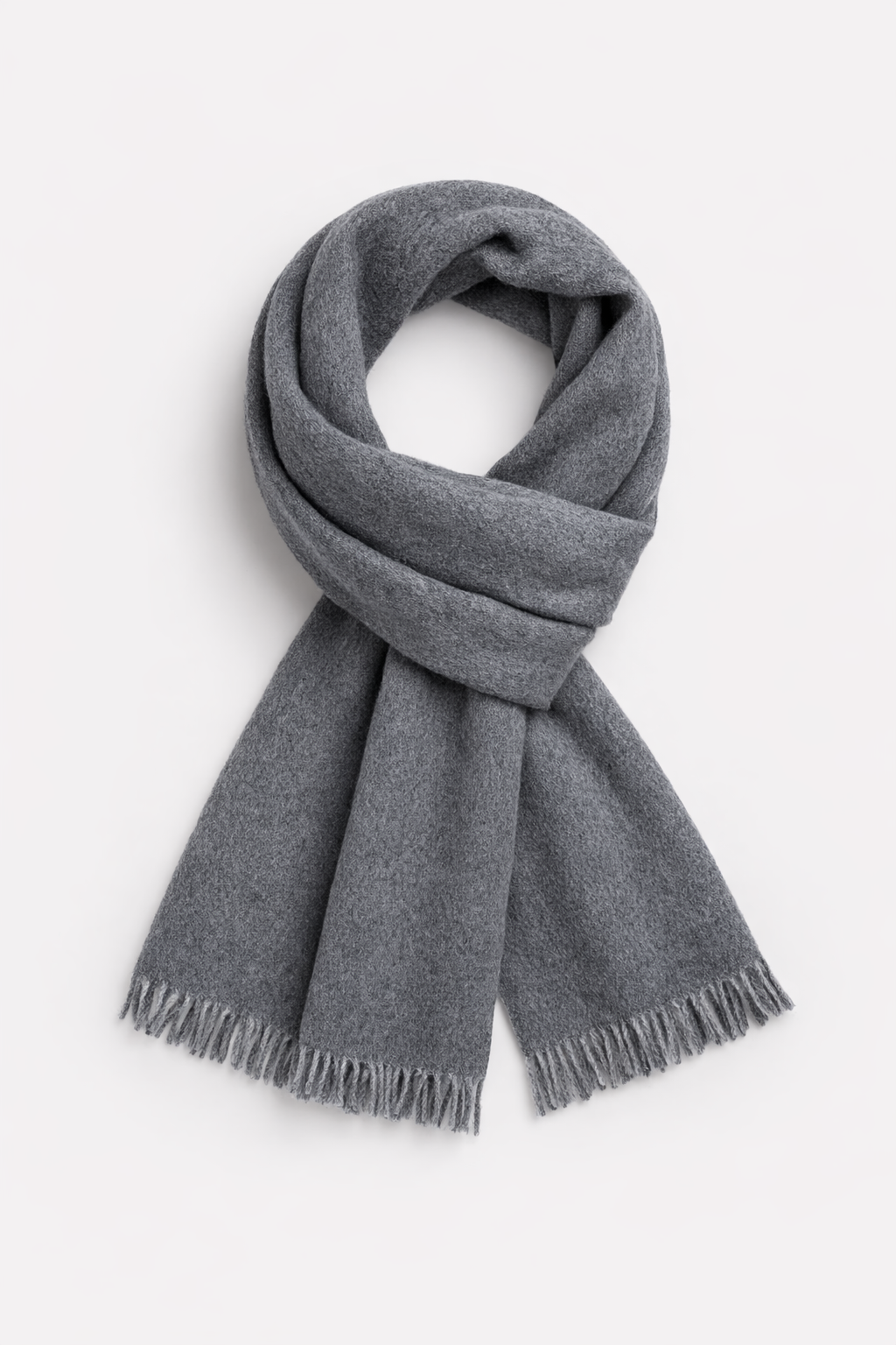 Echarpe en laine à motifs chevrons gris