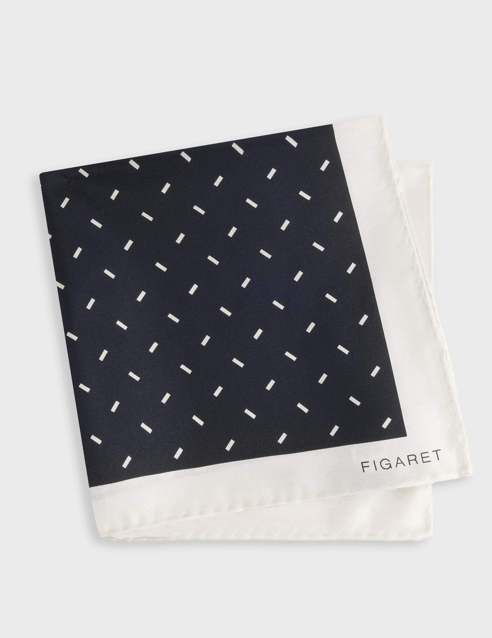 Pochette en twill de soie à motifs marine