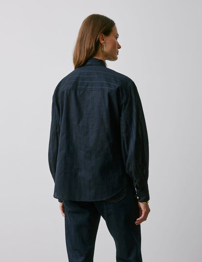 Ortensia navy striped blouse