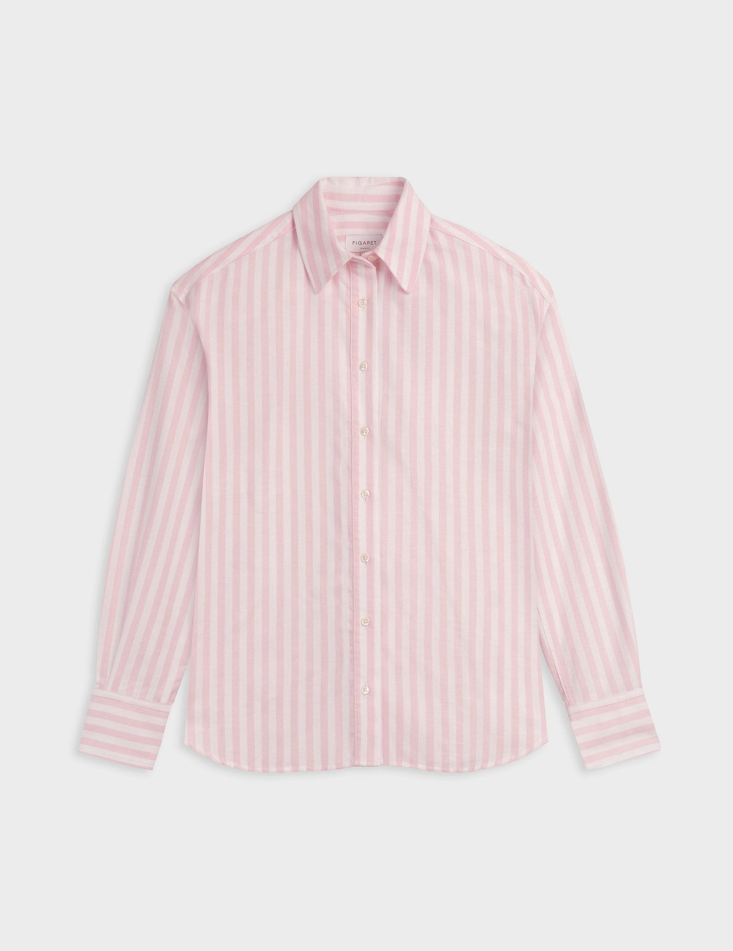 Chemise Ambre rayée rose - Oxford gratté - Col Chemise#4