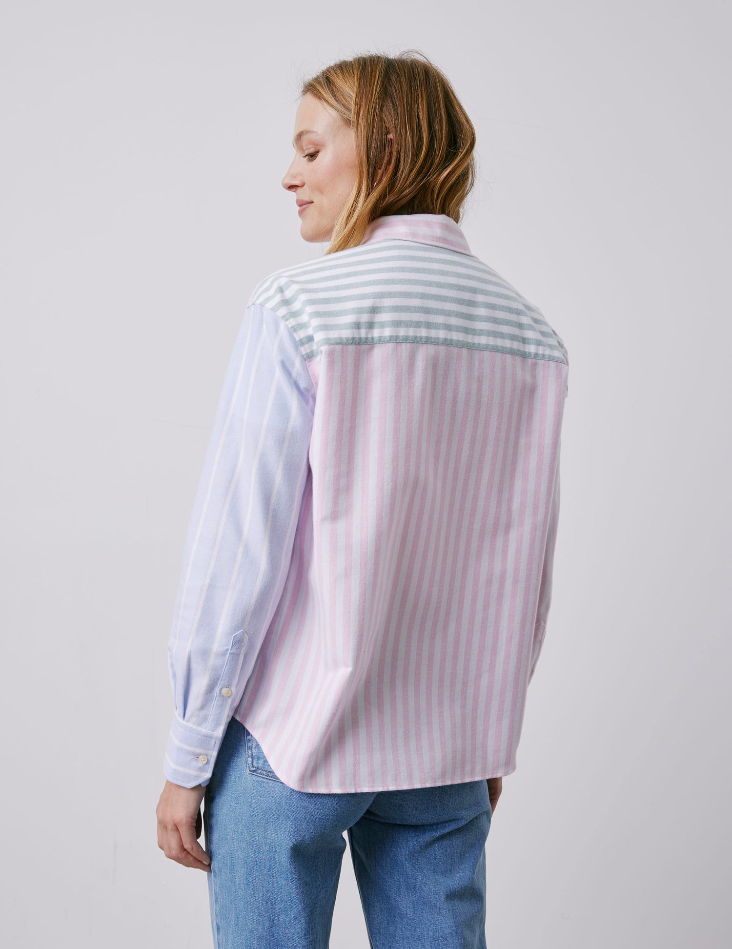 Fun shirt Charlotte rayée rose - Oxford gratté - Col Chemise#2