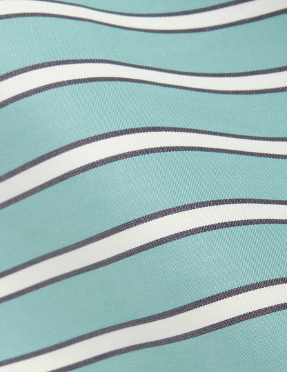 Greta sage-green striped shirt