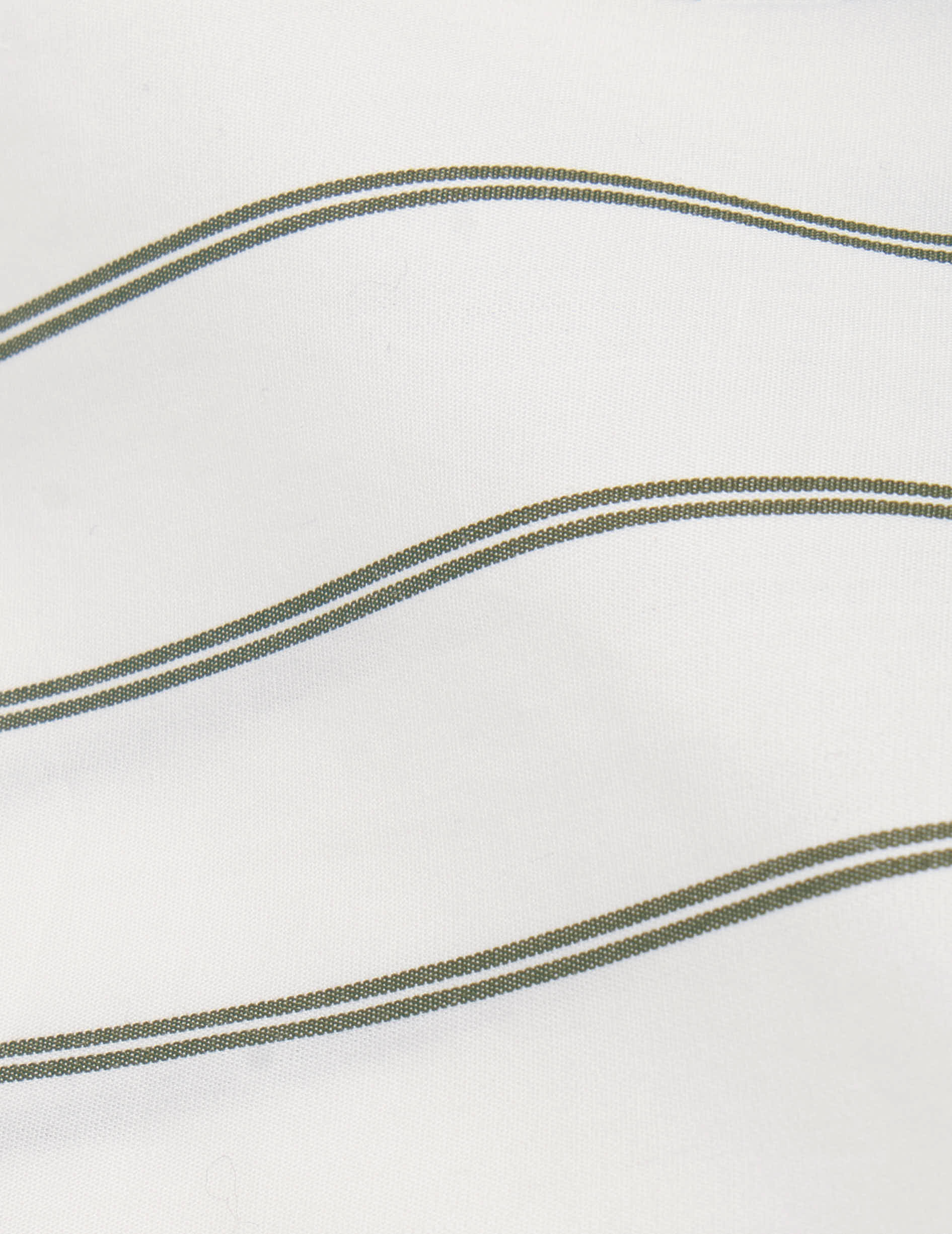 Chemise Hannah rayée kaki - Popeline - Col Chemise - Poignets Mousquetaires