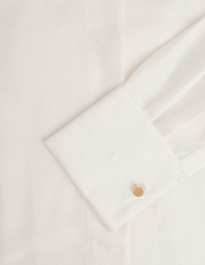 Irisa white hidden button placket shirt
