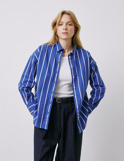 Lizandra navy striped oversized shirt
