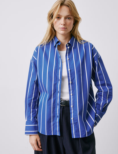 Lizandra navy striped oversized shirt