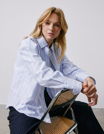 Chemise oversize Lizandra rayée bleue