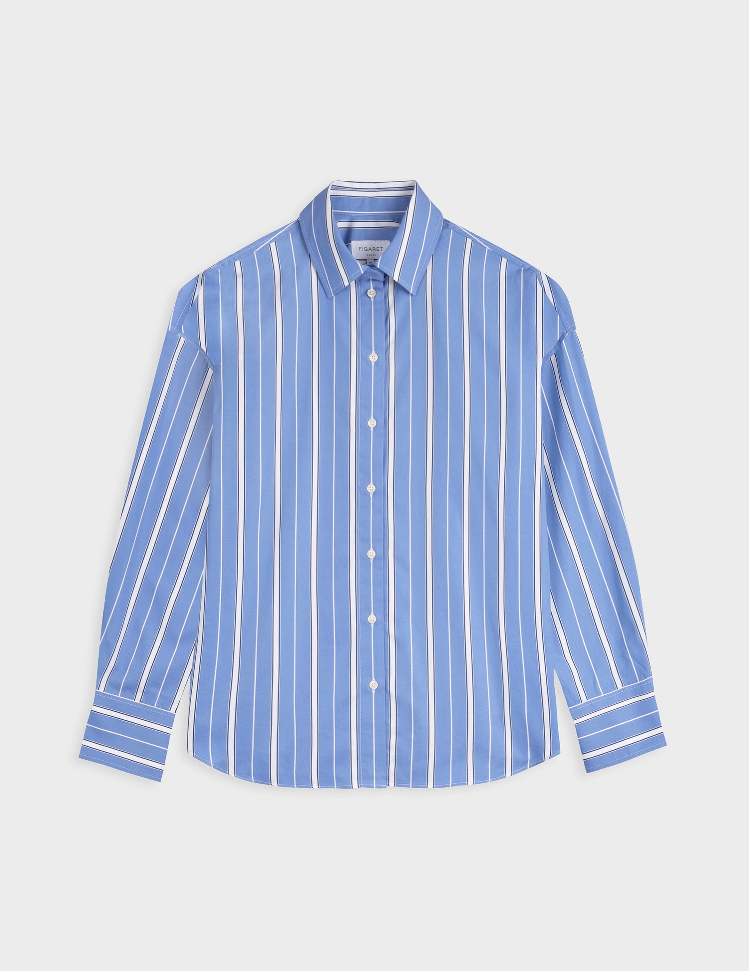 Chemise oversize Lizandra rayée bleue - Popeline - Col Chemise#5