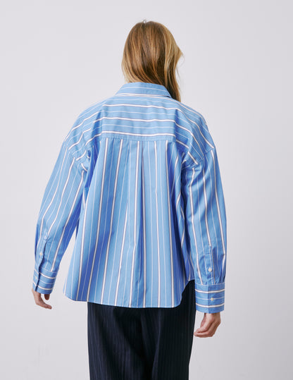 Chemise oversize Lizandra rayée bleue