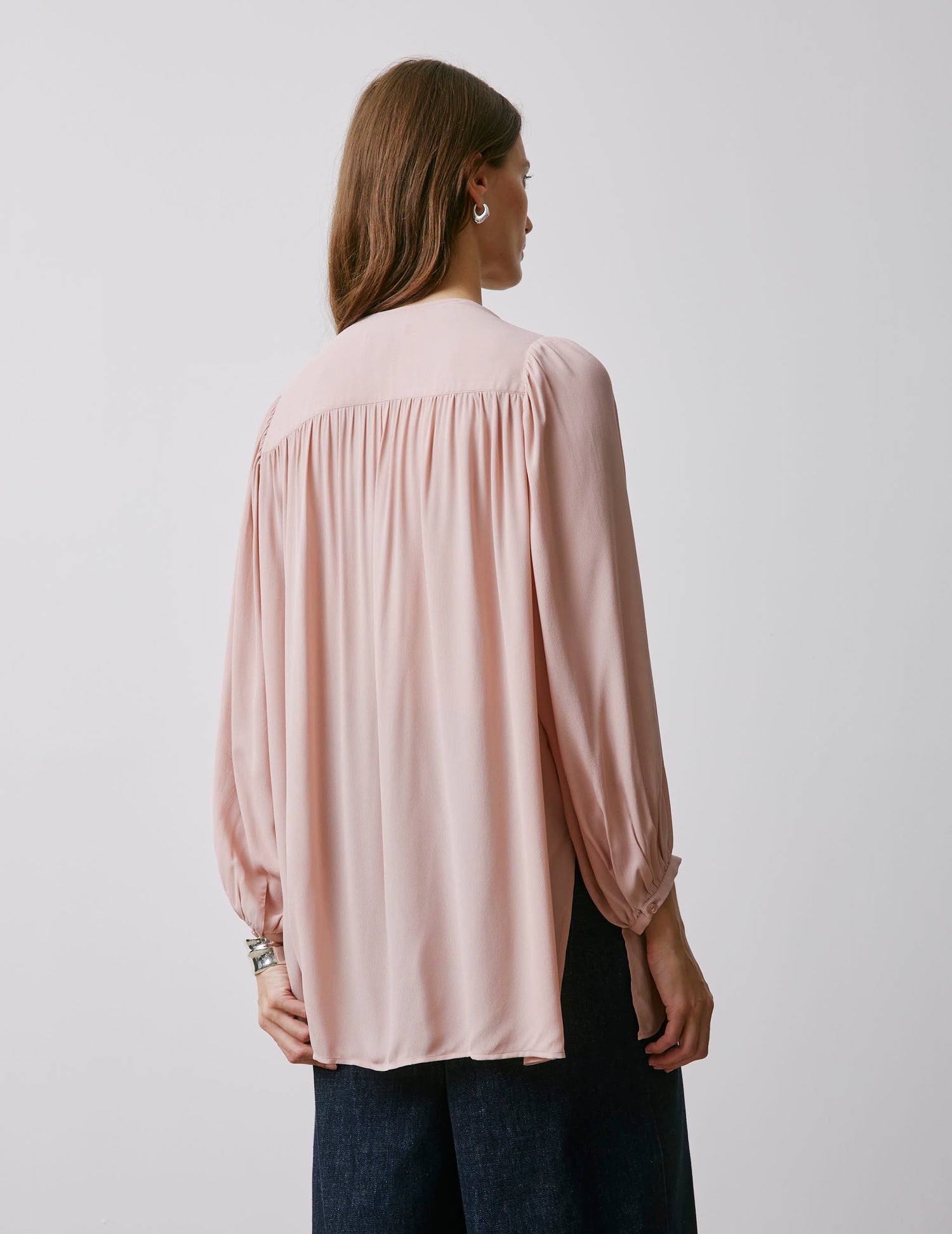 Chemise oversize Madeline rose - Crêpe#4