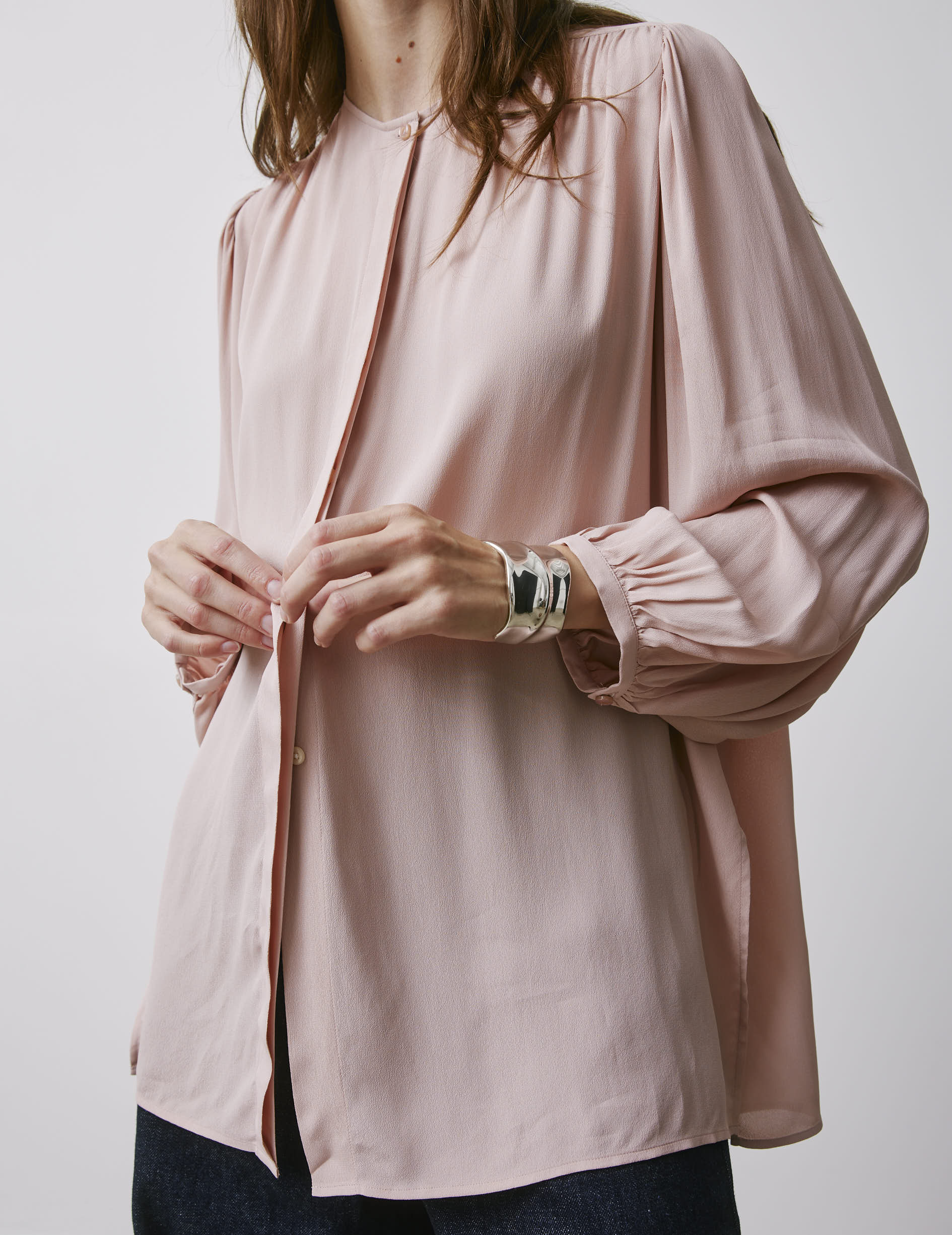 Chemise oversize Madeline rose - Crêpe