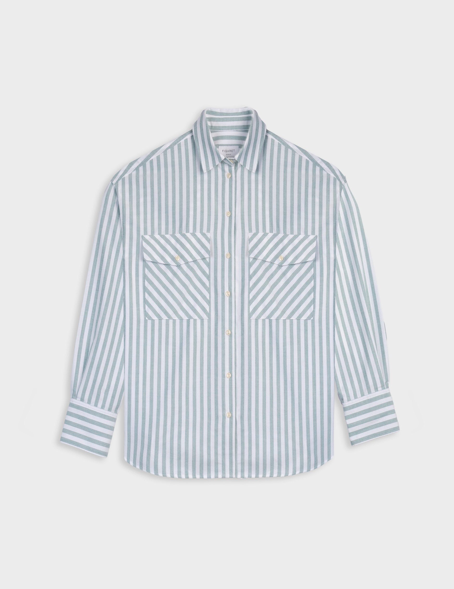 Maliza green striped oversized shirt
