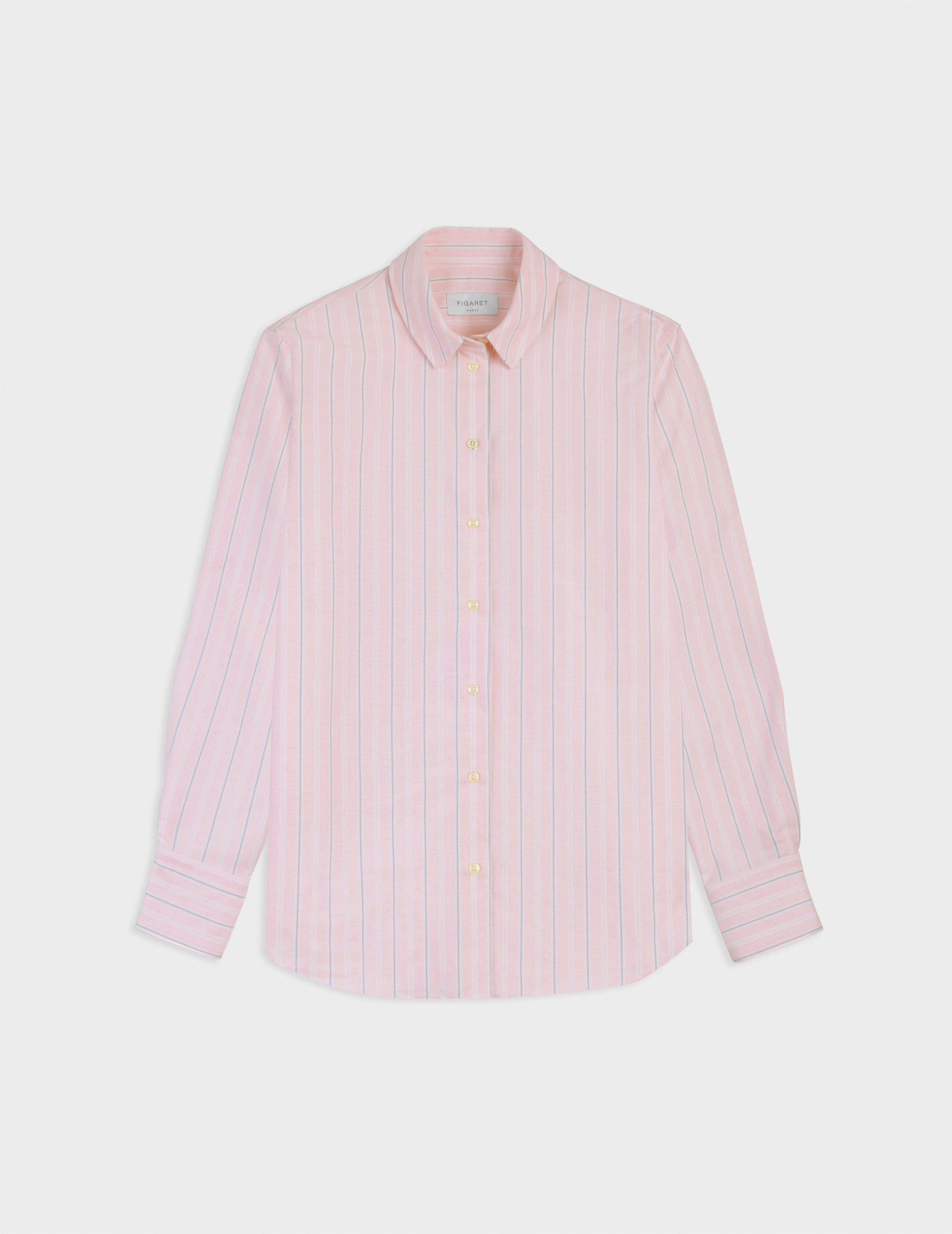 Chemise Marion rayée rose - Oxford - Col Chemise