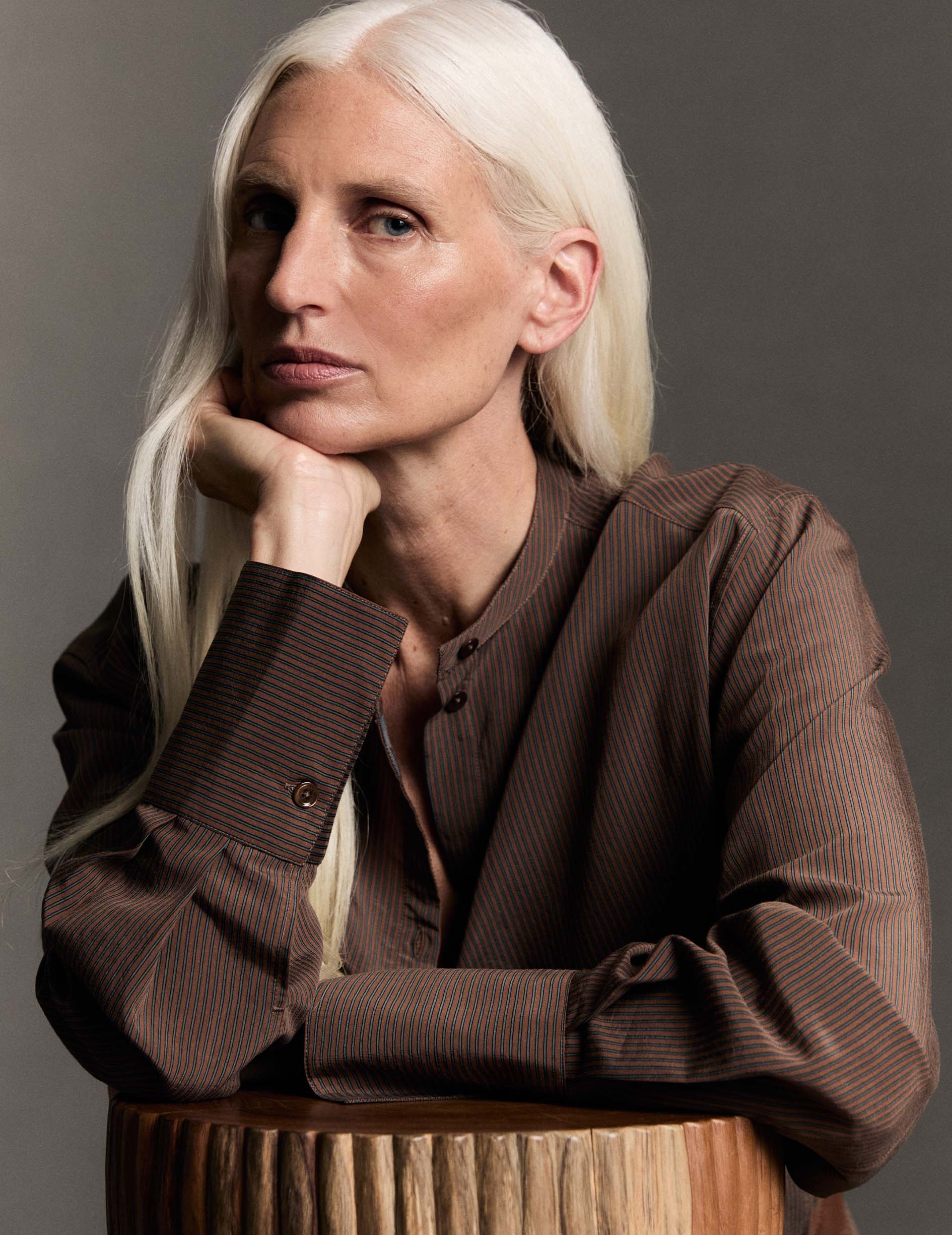 Chemise oversize Maureen rayée marron