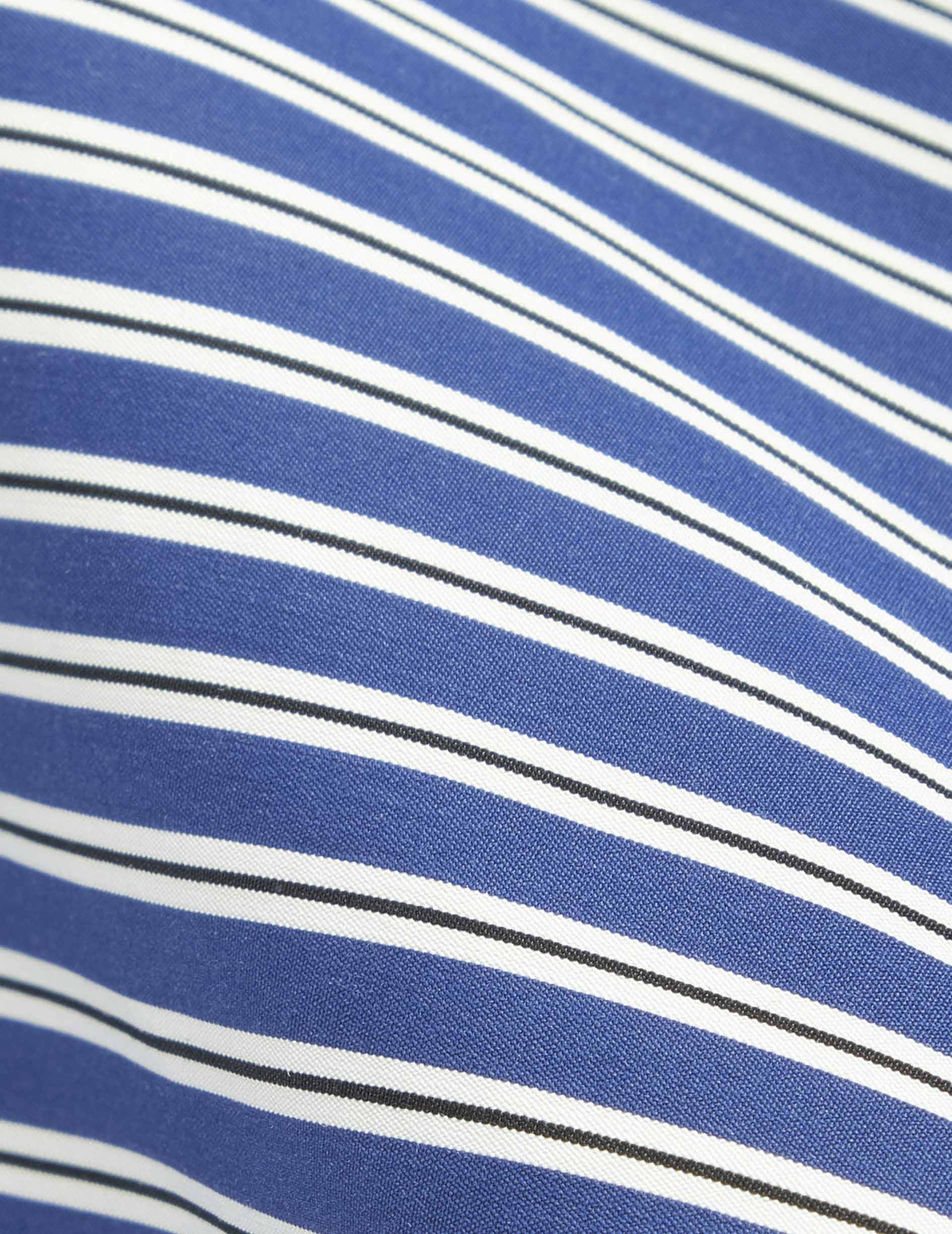 Chemise oversize Mélanie rayée bleue - Popeline - Col Chemise