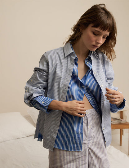 Meryl blue striped shirt