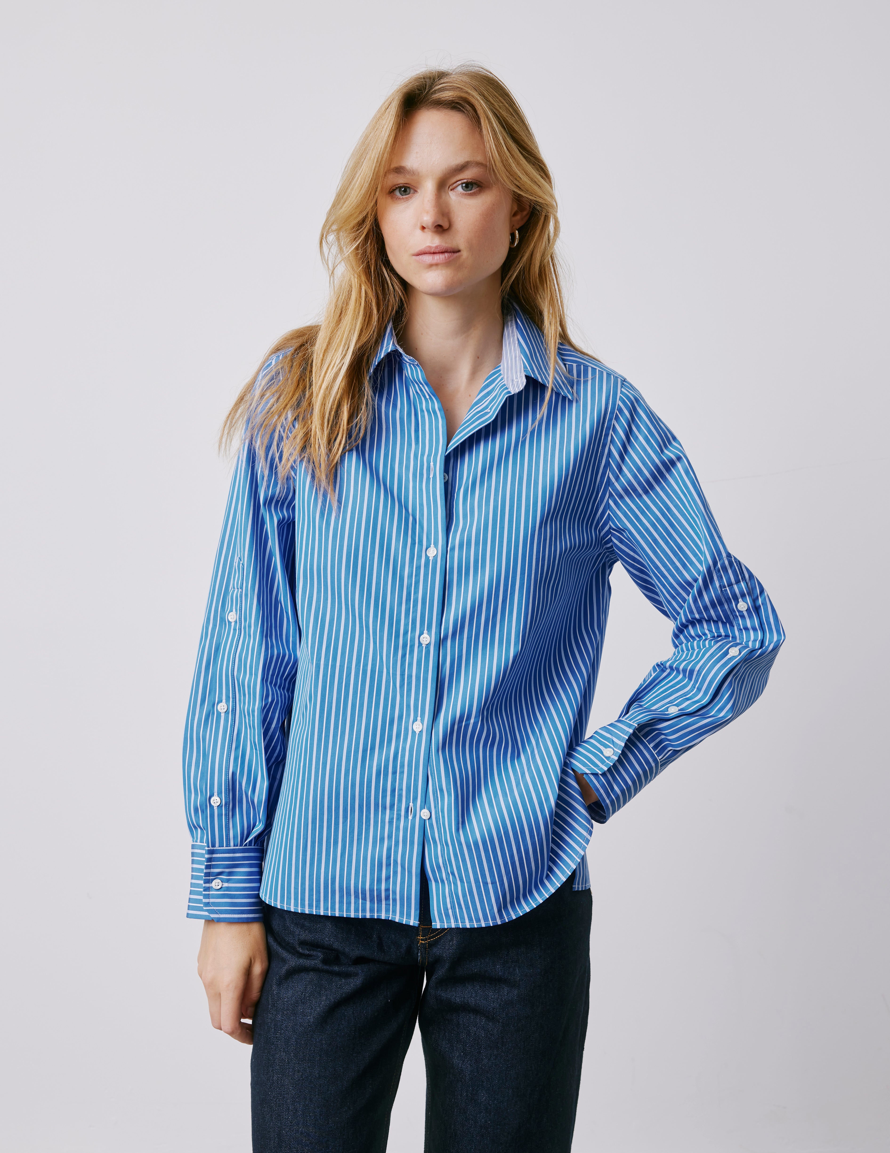 Chemise Meryl rayée bleue