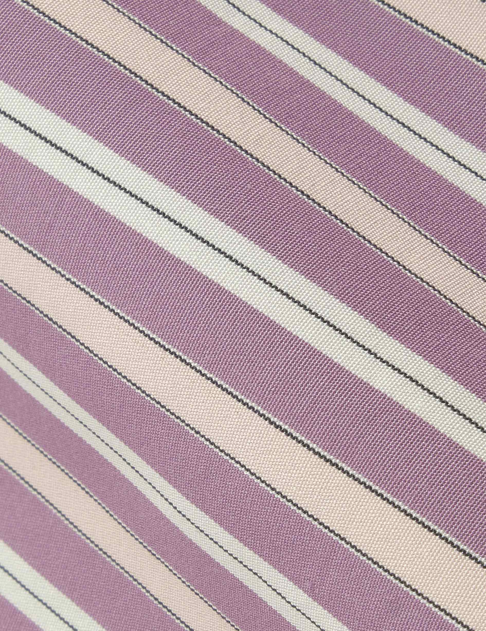 Chemise oversize Soffy rayée rose et violet - Popeline - Col Chemise