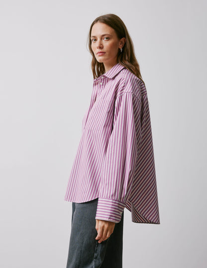 Chemise oversize Soffy rayée rose et violet