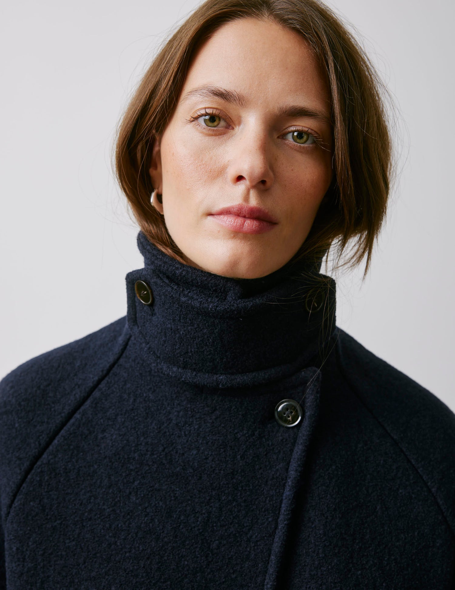 Manteau Marielle en laine marine