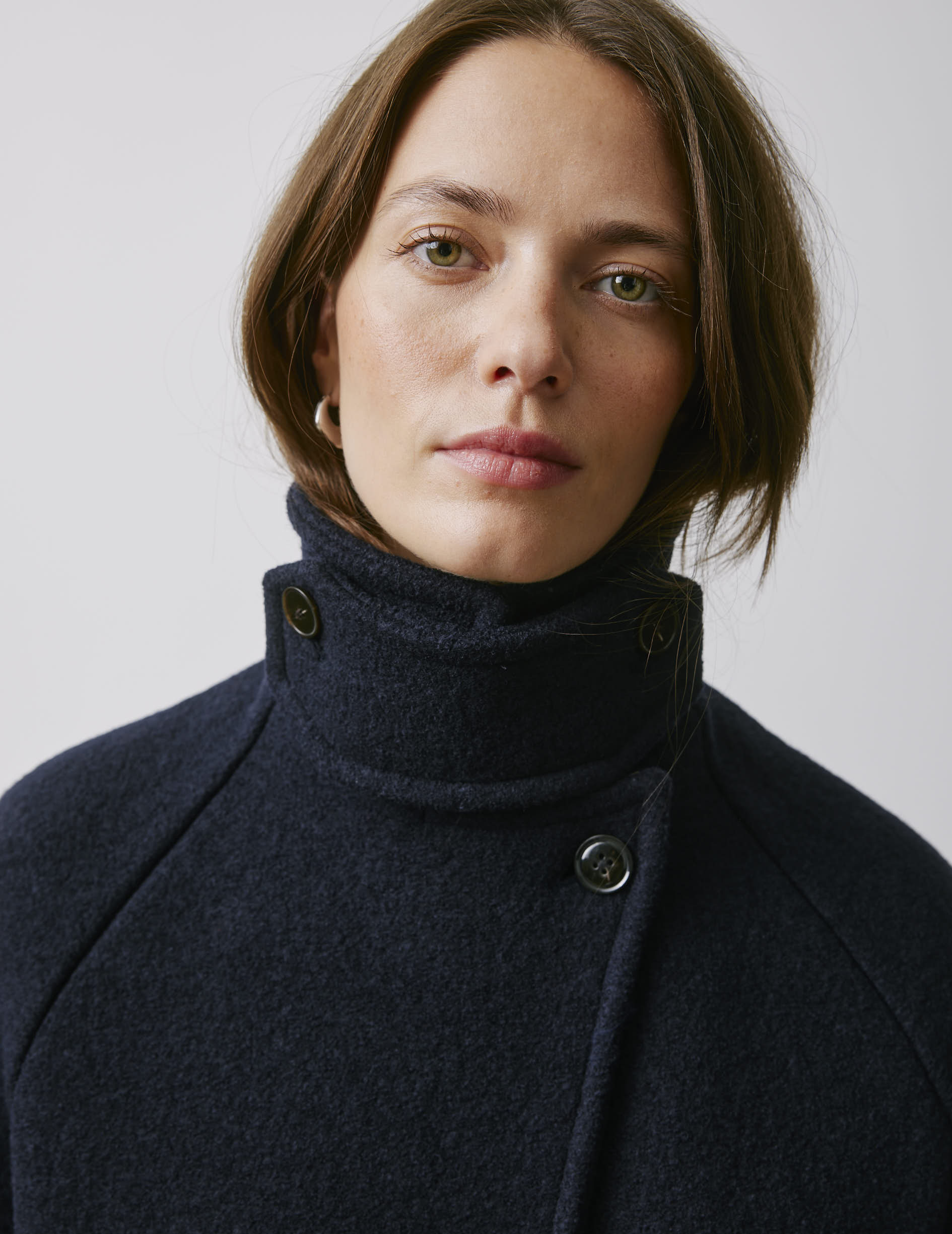 Marielle navy virgin wool coat