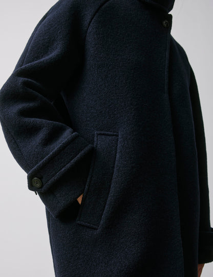 Marielle navy virgin wool coat