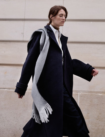 Marielle navy virgin wool coat