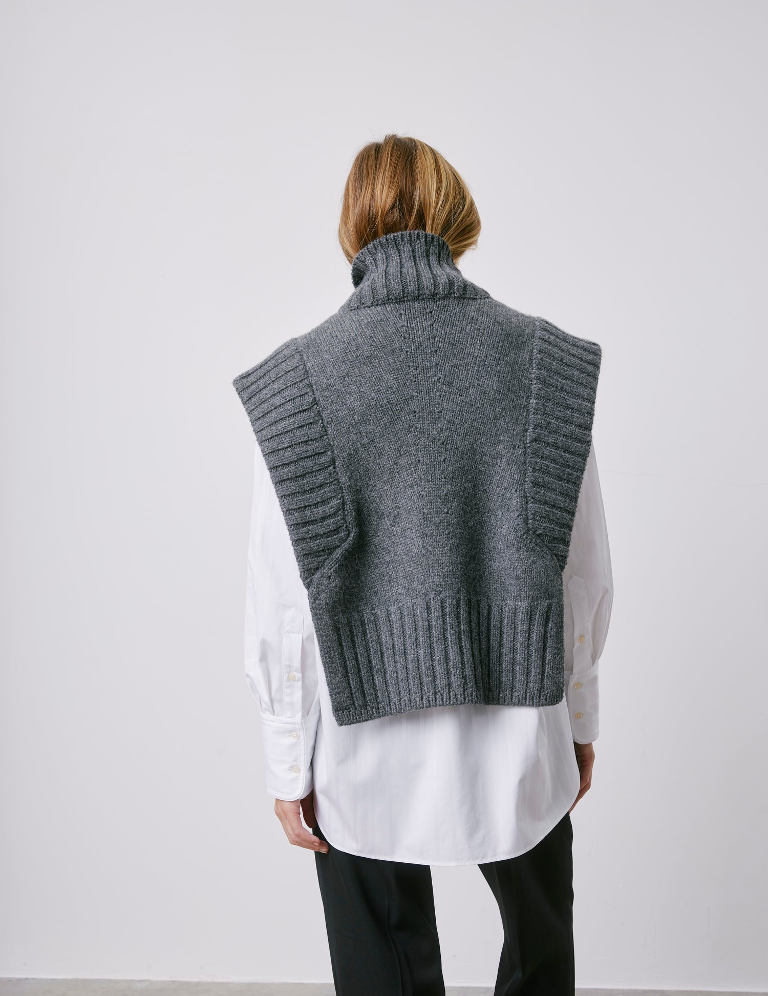 Pull Milord en laine grise