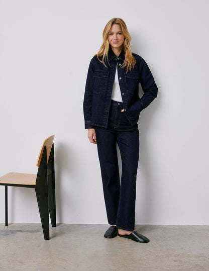 Surchemise Ingrid en denim bleu marine