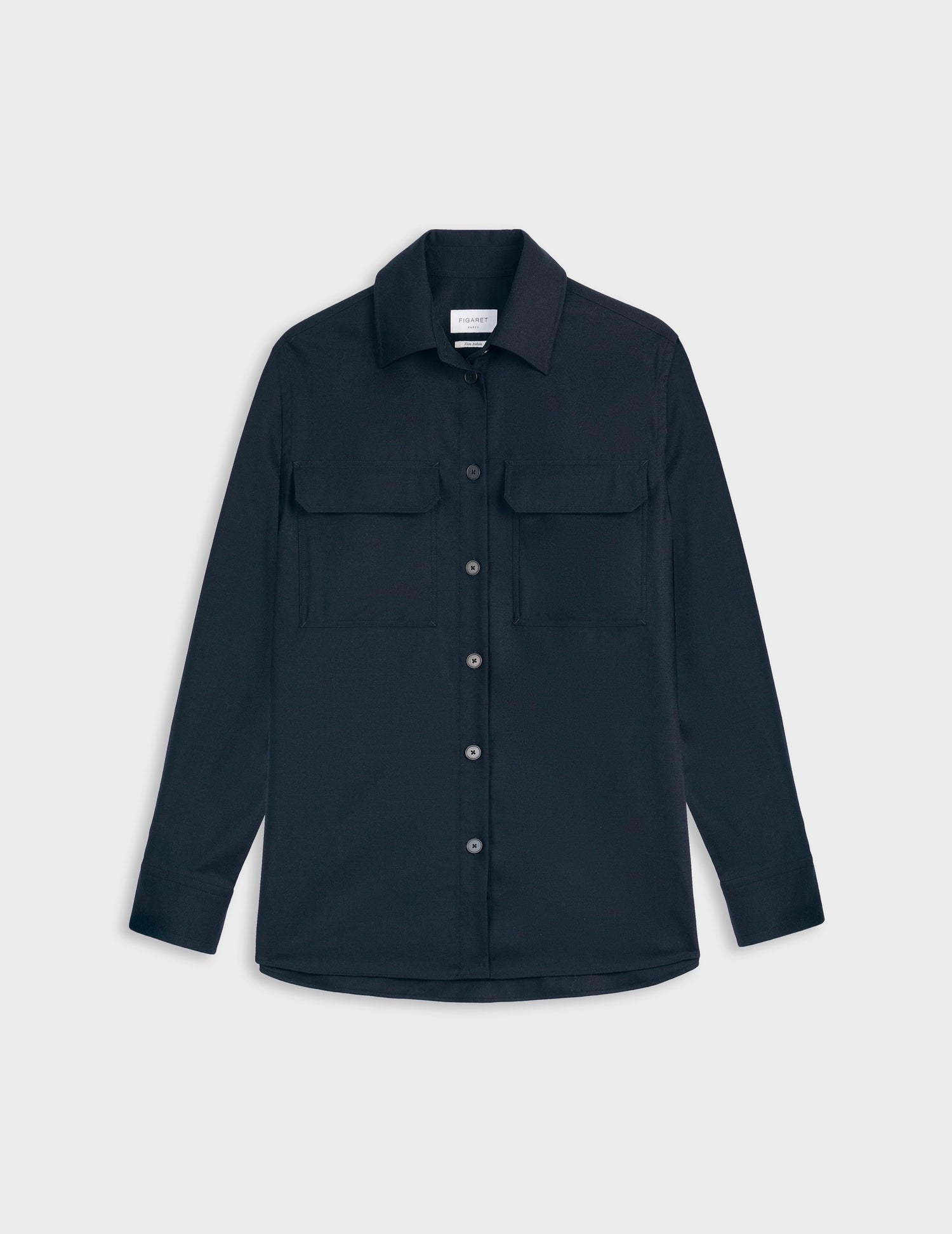 Surchemise Madie en laine vierge marine