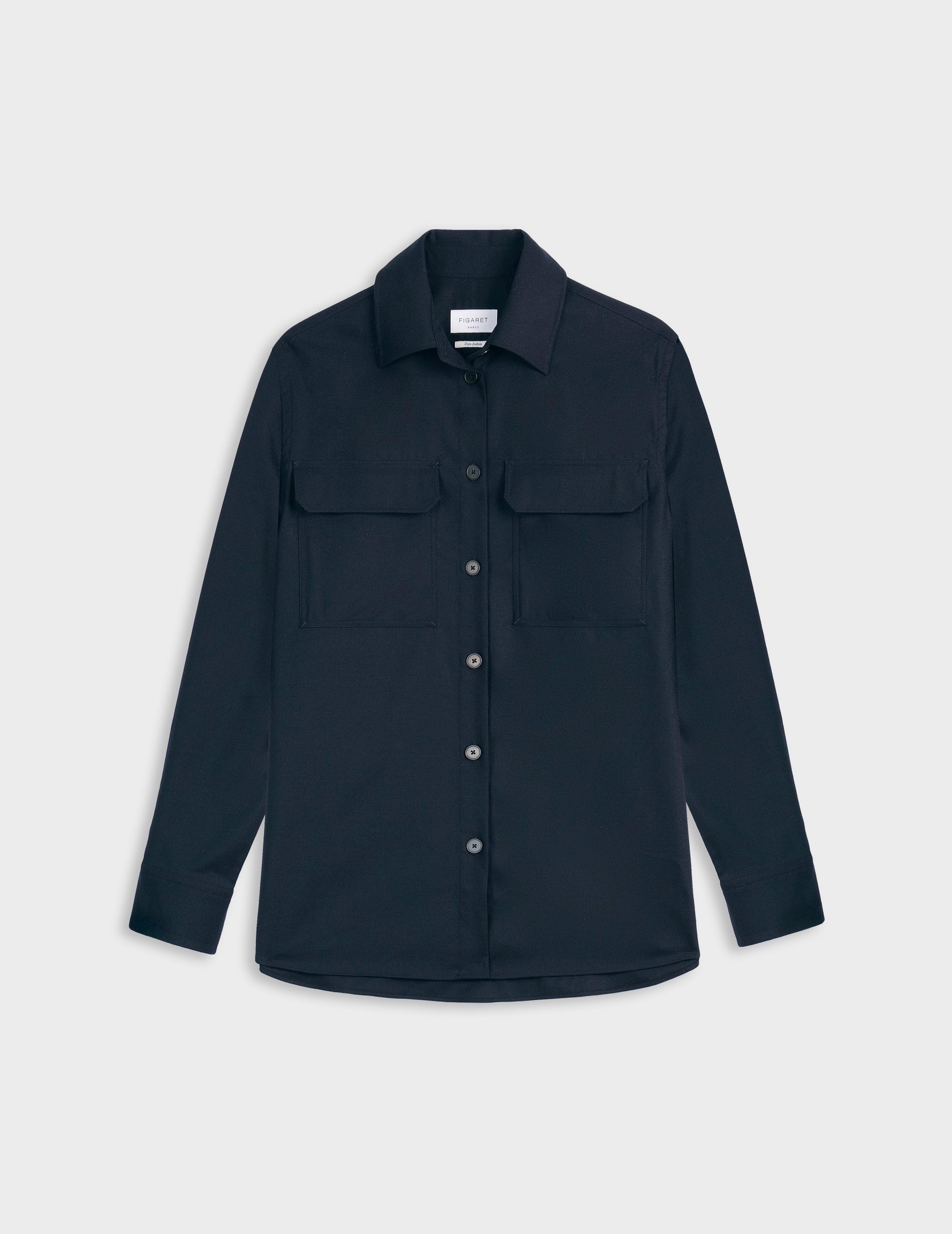 Surchemise Madie en laine vierge marine