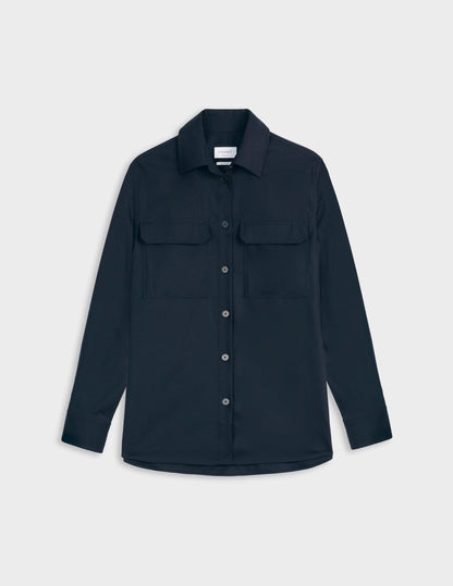 Surchemise Madie en laine vierge marine