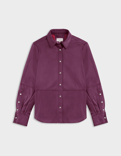 Surchemise Marylou en cuir violine