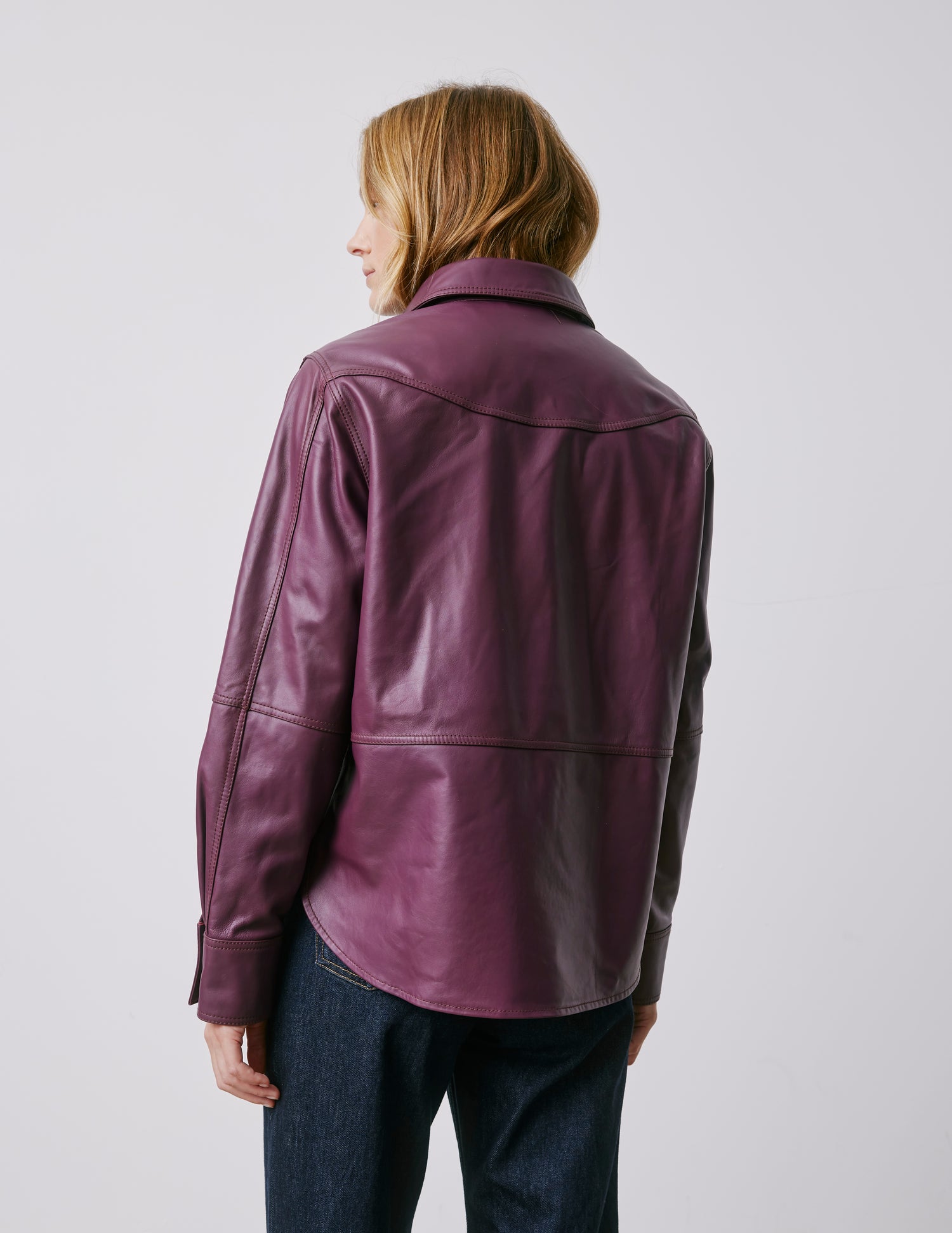 Surchemise Marylou en cuir violine
